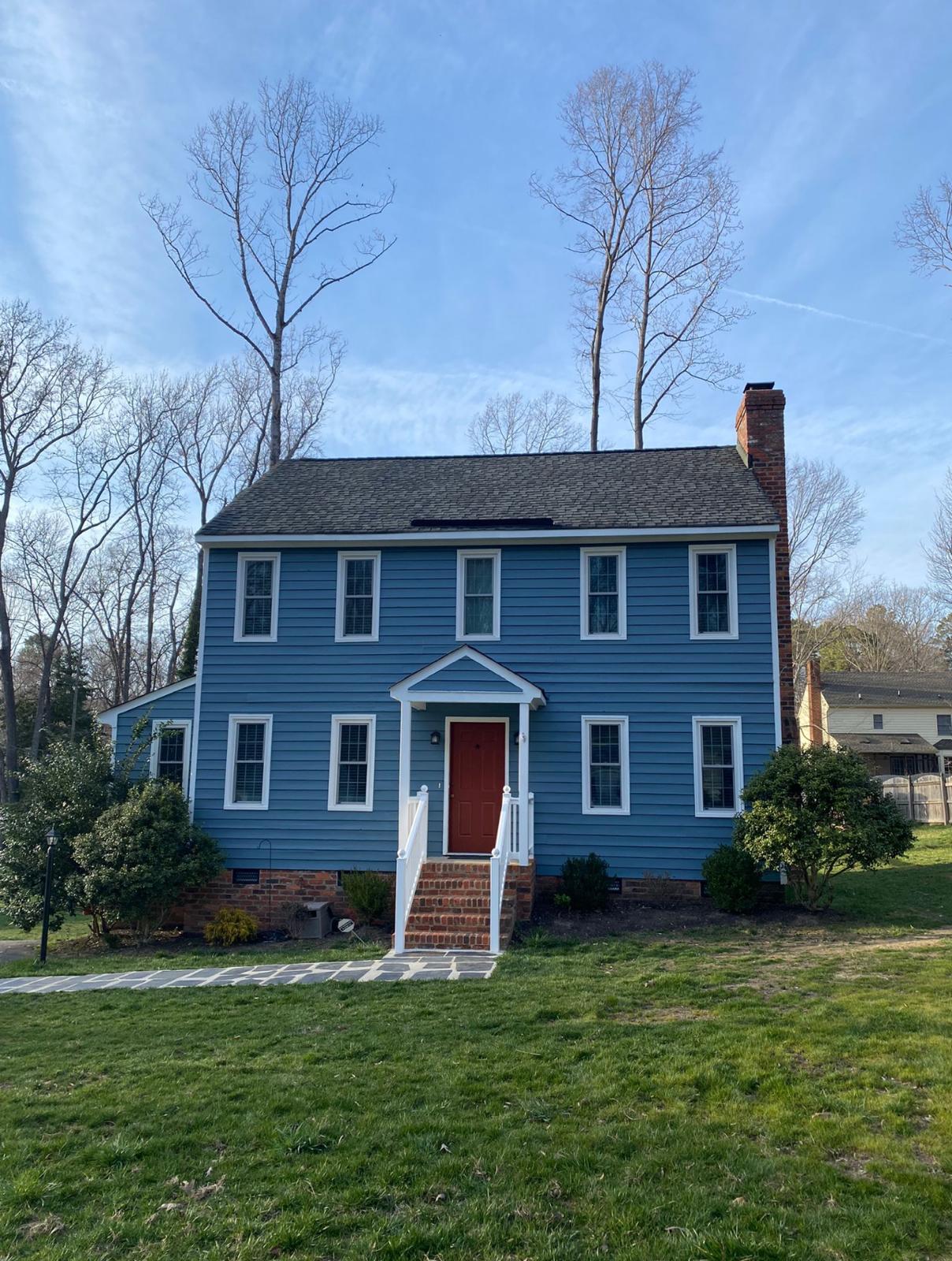 Navy Blue Colonial Home